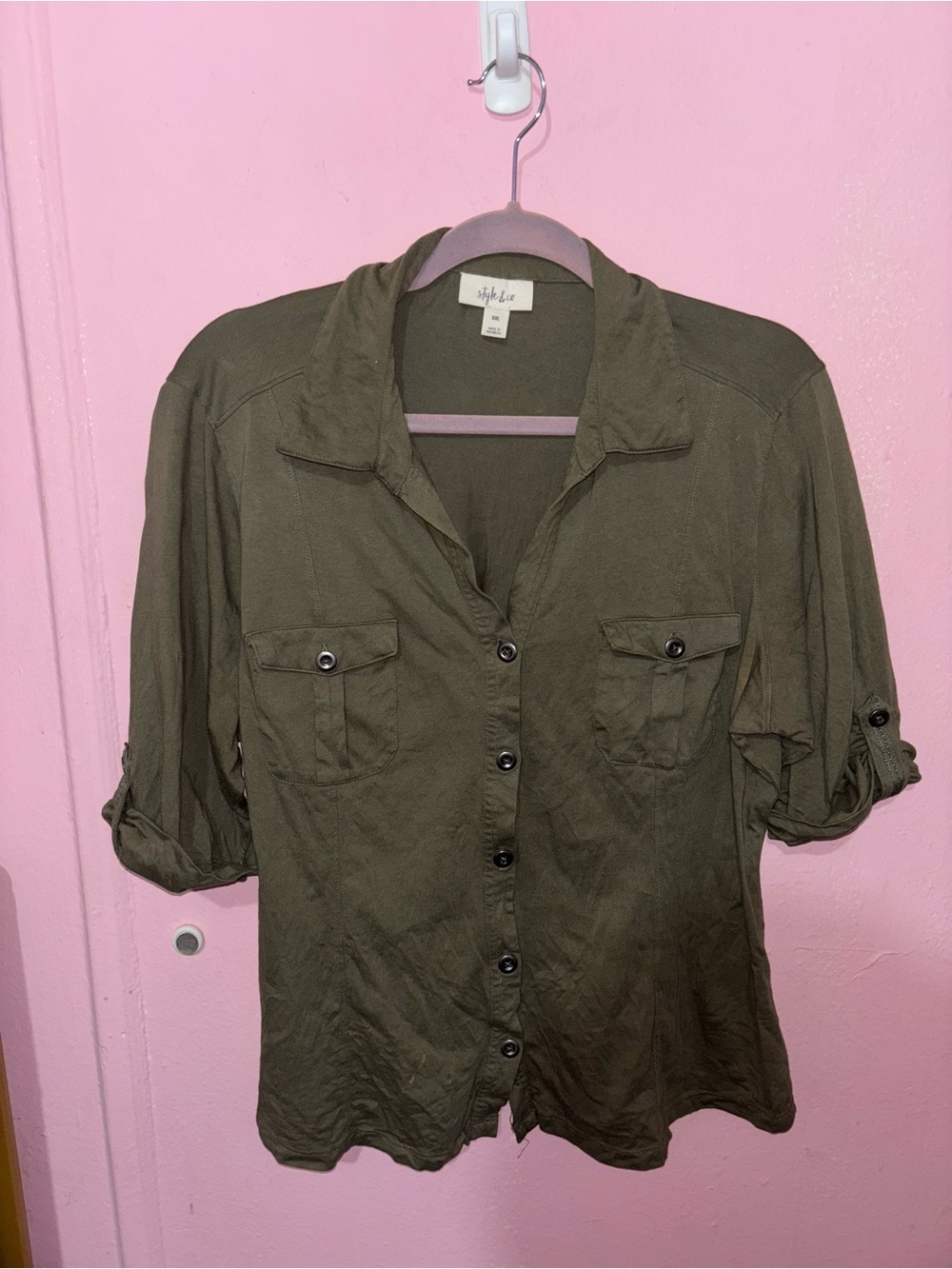 Style & Co. Olive Utility Shirt Jacket